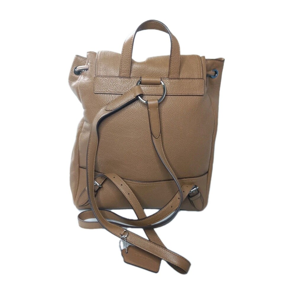 Coach Turnlock Rucksack 37582 Backpack Brown Pebble Leather Bag Retail $398 - Picture 4 of 13
